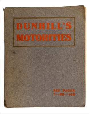 Lot 203 - Trade Catalogue. Dunhill's Motorities. Price List, [1906-07]