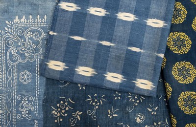 Lot 155 - Fabric. A collection of French Ikat material, late 18th/early 19th century