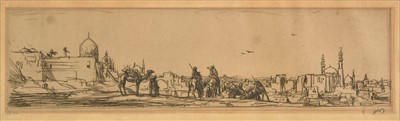 Lot 404 - Bauer (Marius, 1867-1932). Middle Eastern landscape, etching