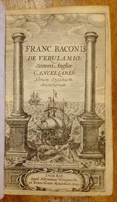 Lot 221 - Bacon (Francis). Novum Organum Scientiarum, Leiden, 1645