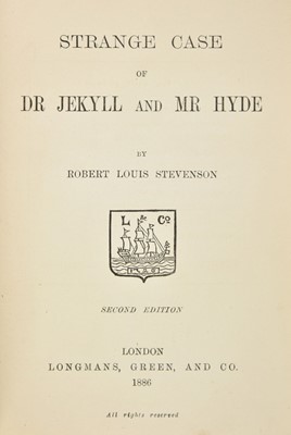 Lot 605 - Stevenson (Robert Louis). Strange Case of Dr Jekyll and Mr Hyde, 2nd edition, 1886