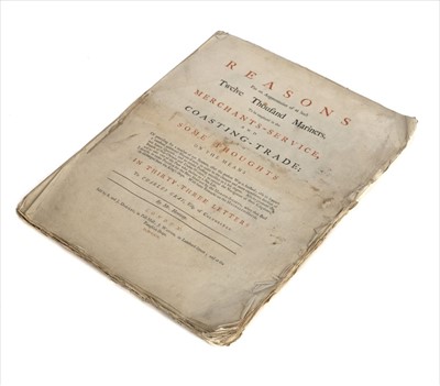Lot 11 - Hanway (Jonas). Reasons for an Augmentation of at least Twelve Thousand Mariners, 1759