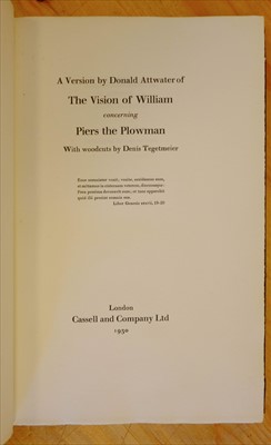 Lot 498 - Tegetmeier (Denis). Piers the Plowman, 1930, one of 25 coloured copies