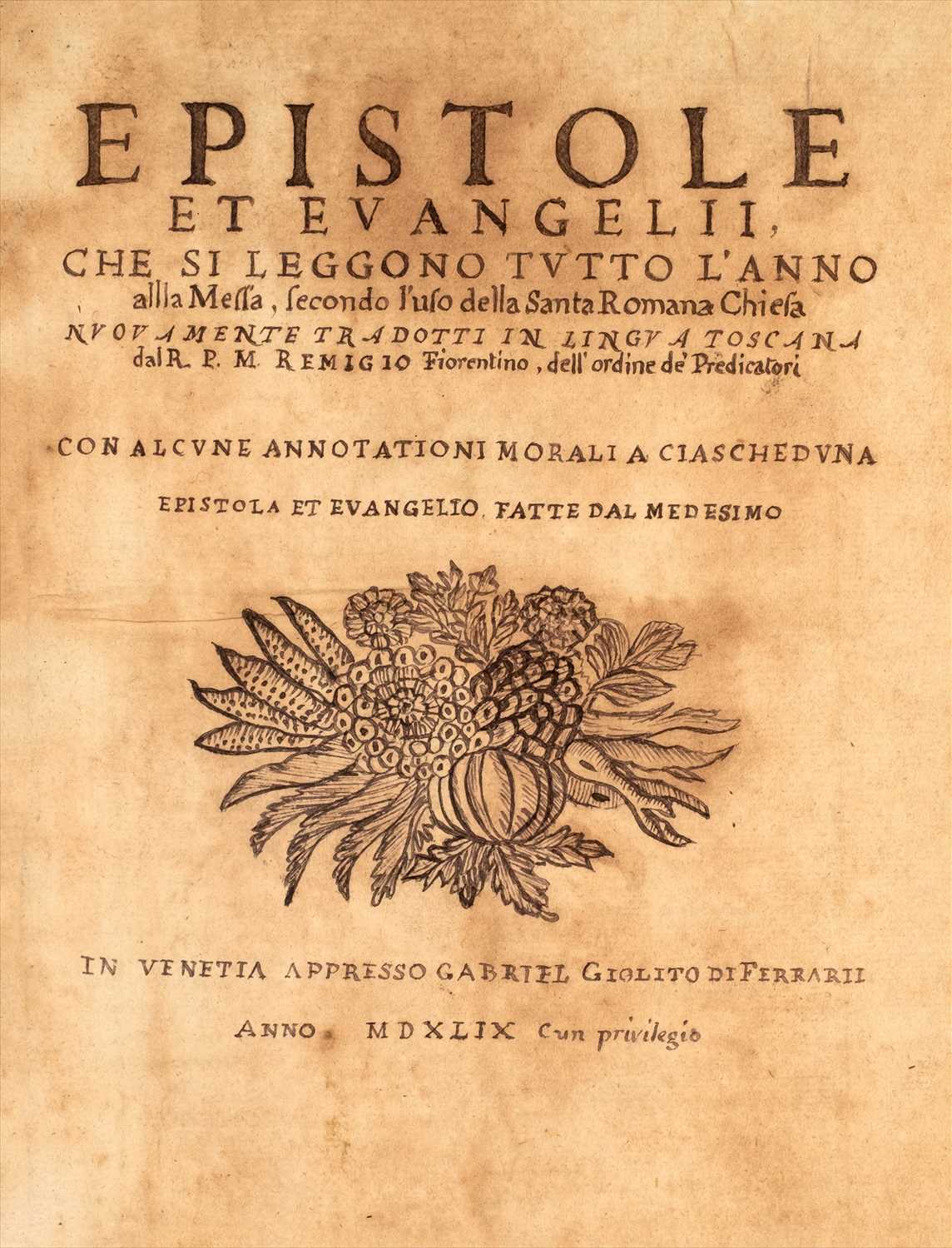 Lot 111 - Nannini (Remigio, translator). [Epistole et evangelii, Venice, 1569, & others