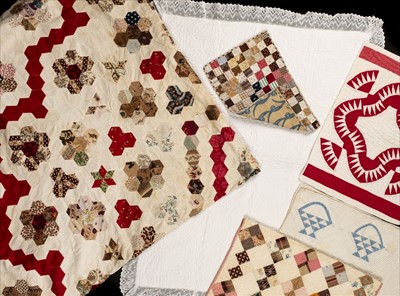 Lot 181 - Quilts. A Victorian patchwork quilt, and others