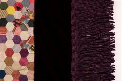 Lot 182 - Quilts. A Victorian velvet patchwork quilt, and others