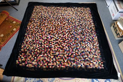 Lot 182 - Quilts. A Victorian velvet patchwork quilt, and others