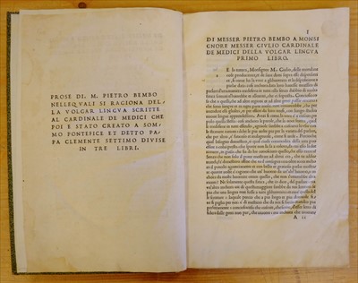 Lot 227 - Bembo (Pietro). Prose, 1st edition, Venice, 1525