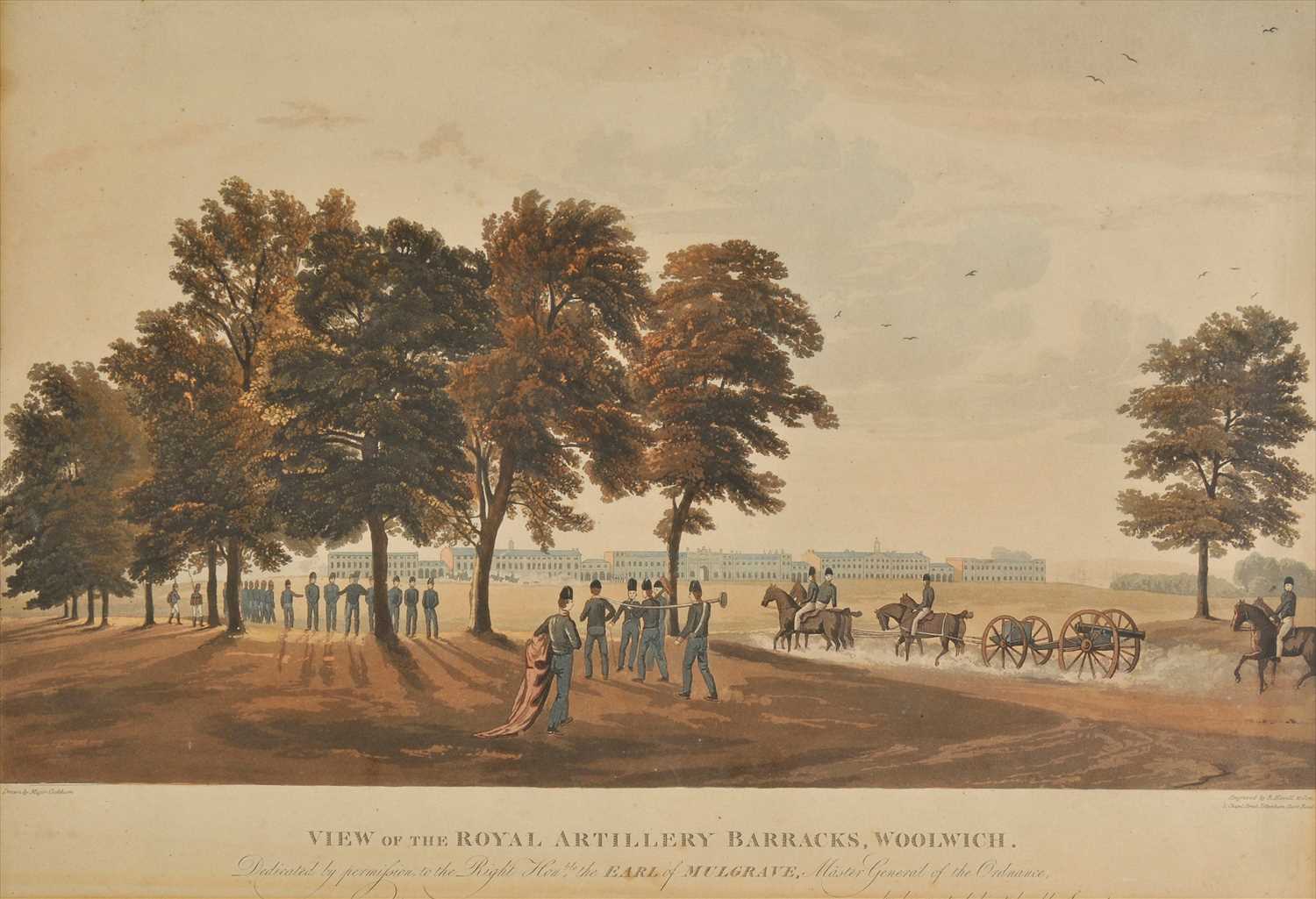 Lot 43 - Havell, Robert. View of the Royal Artillery Barracks Woolwich, [1816]