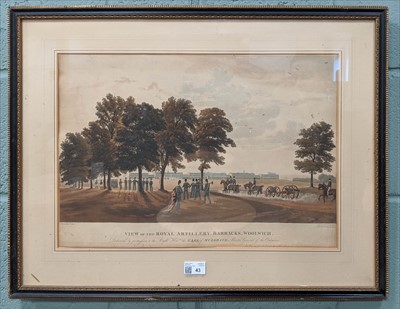 Lot 43 - Havell, Robert. View of the Royal Artillery Barracks Woolwich, [1816]