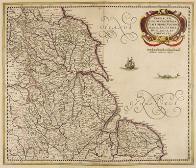 Lot 24 - Regional maps of England and Wales. A collection of five maps, 17th - 19th century