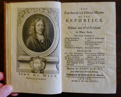 Lot 6 - Court (Pieter de la). The True Interest and Political Maxims of the Republick of Holland, 1702