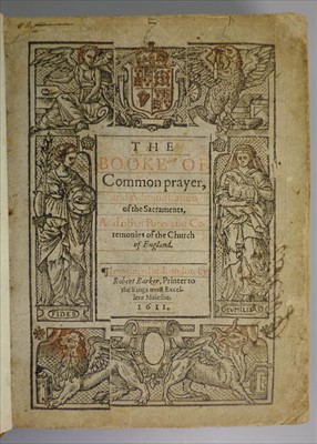 Lot 240 - Book of Common Prayer. The Booke of Common Prayer, London: Robert Barker, 1611