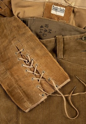 Lot 209 - WWII. A pair of army breeches, 1944, & other items of gentlemen's clothing