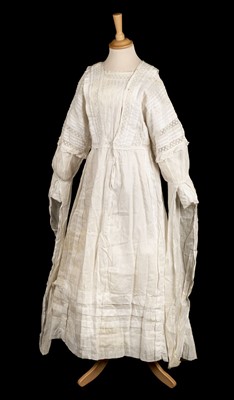 Lot 197 - Clothing. An Edwardian white lace tea gown, circa 1910, & other garments