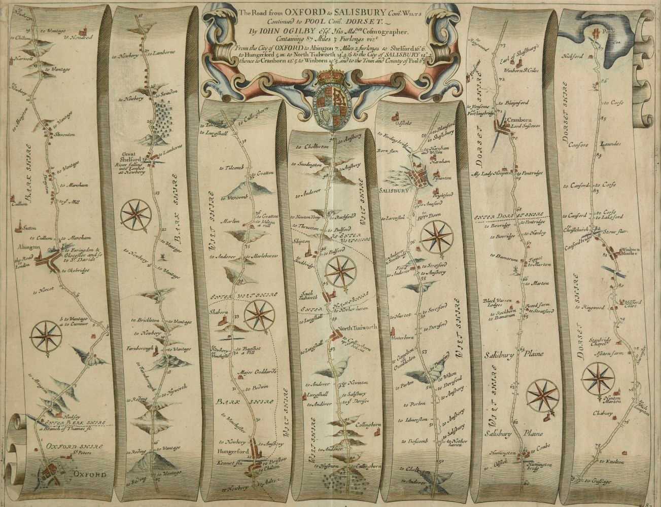 Lot 126 - Ogilby (John). The Road from Oxford to Salisbury com. Wilts..., circa 1676