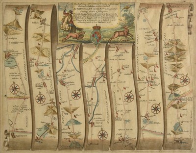 Lot 125 - Ogilby (John). The Road from London to St. Neotts in com. Hunt...,  circa 1698