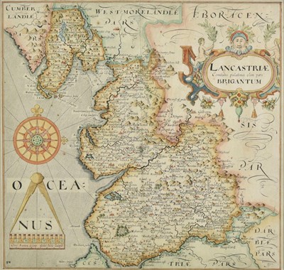 Lot 106 - Lancashire. Saxton (Christopher & Hole G.), Lancastriae comitatus Palatinus...., 1637