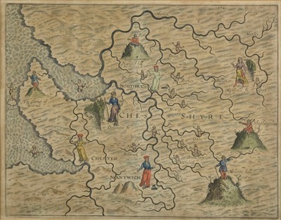 Lot 78 - Cheshire. Drayton (Michael), Untitled map of Cheshire and the Wirral, circa 1612