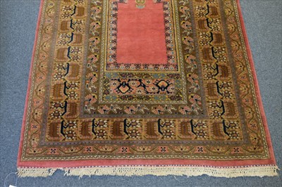 Lot 179 - Carpet. A Turkish prayer rug, Hereke, circa 1930s