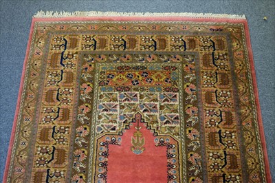 Lot 179 - Carpet. A Turkish prayer rug, Hereke, circa 1930s