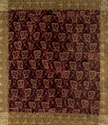 Lot 147 - Fabric panel. A pieced panel of velvets and brocade, 17th/18th century