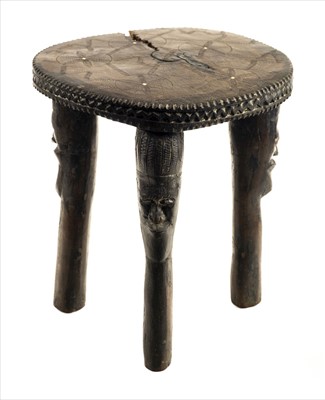 Lot 108 - African stool. An early 20th century African hardwood stool