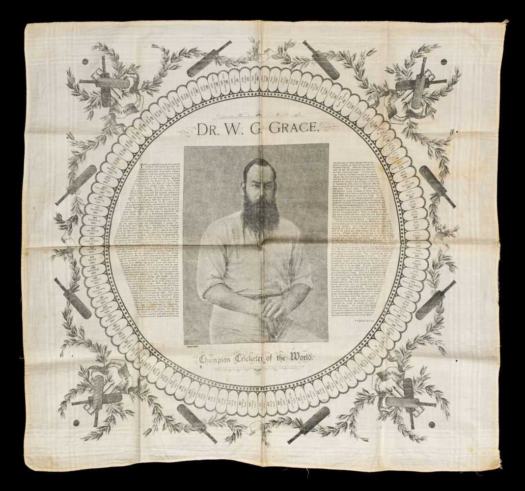 Lot 186 - Handkerchief. A large handkerchief commemorating W.G. Grace, 1895