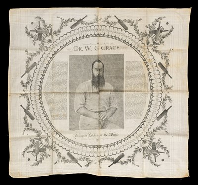 Lot 186 - Handkerchief. A large handkerchief commemorating W.G. Grace, 1895