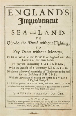 Lot 287 - Yarranton (Andrew). England's Improvement by Sea and Land, part 1 only, 1677
