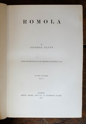 Lot 573 - Binding. Romola by George Eliot, 2 volumes, 1880