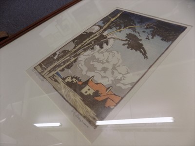 Lot 407 - Boxsius (Sylvan G., 1878-1941). At Winchelsea, coloured woodcut