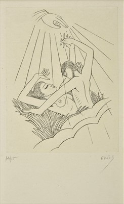 Lot 413 - Gill (Eric, 1882-1940). Earth Receiving (from Procreant Hymn), 1926, copper engraving