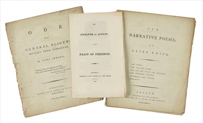 Lot 243 - Cobbold (Elizabeth). Six Narrative Poems, 1st edition, 1787, Abolitionist interest, & others