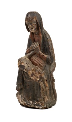 Lot 53 - Limewood sculpture. A 17th century (or earlier) carving of Mary holding the body of Christ