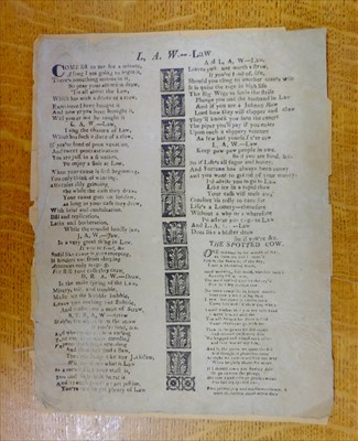 Lot 199 - Broadside Ballads. A collection of 18th and 19th (and one 20th) century broadside ballads