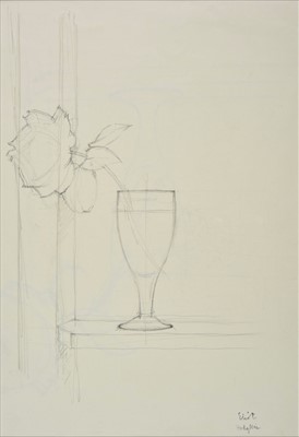 Lot 482 - Hodgkin (Eliot, 1905-1987). Rose in a Glass on a ledge