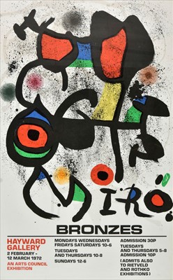 Lot 449 - Miro (Joan, 1893-1983). Bronzes, 1972, lithographic poster