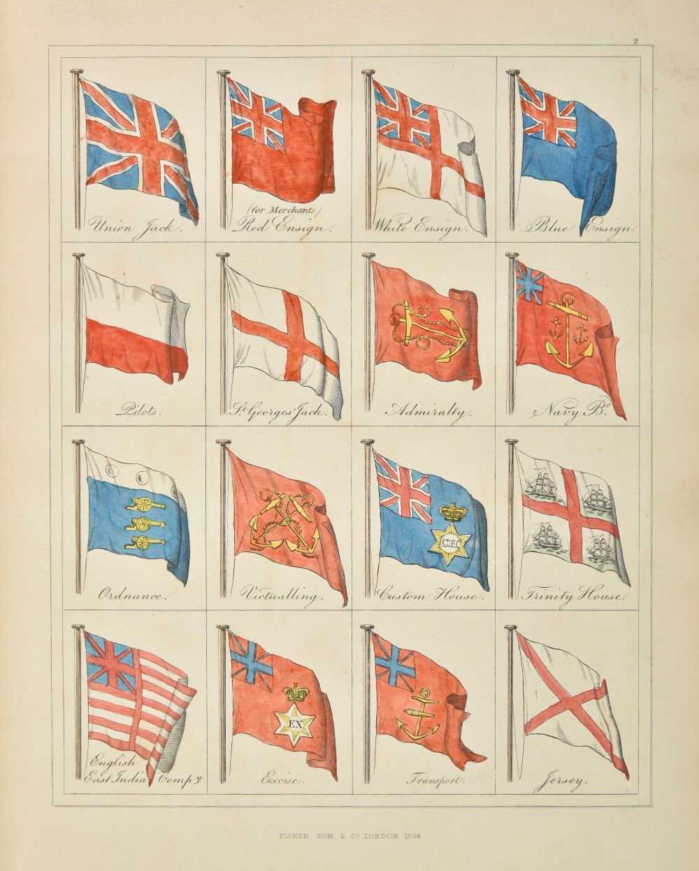 Lot 25 - Naval Flags. A Display of Naval Flags of All Nations, 1832