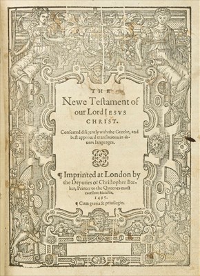 Lot 229 - Bible [English]. [The Bible: translated according to the Ebrew and Greeke..., 1594 [i.e. 1595]