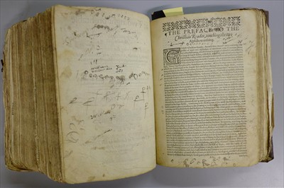 Lot 229 - Bible [English]. [The Bible: translated according to the Ebrew and Greeke..., 1594 [i.e. 1595]