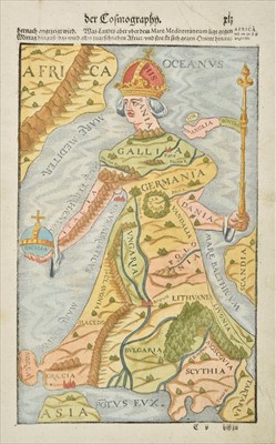 Lot 92 - Europe. Munster (Sebastian), Untitled map of Europe as a woman, circa 1580