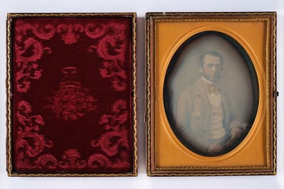 Lot 122 - Gurney, Jeremiah. Half-plate daguerreotype of an unidentified bearded man, early 1850s