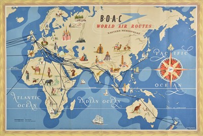 Lot 67 - Airline poster. Seymour (E. O.), B. O. A. C. World Air Routes, circa 1949