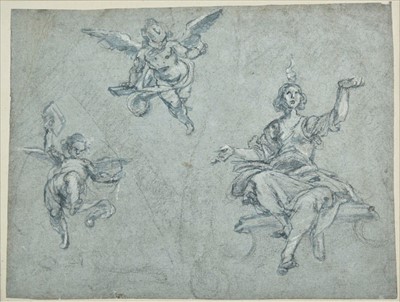 Lot 243 - Corenzio (Belisario, circa 1560-1643). Two Putti in Flight