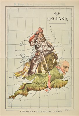 Lot 88 - England and Wales. Merry (Tom, pseud William Mecham), Map of England, 1888