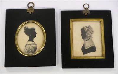 Lot 337 - Silhouette. Portrait of a young girl, circa 1840s