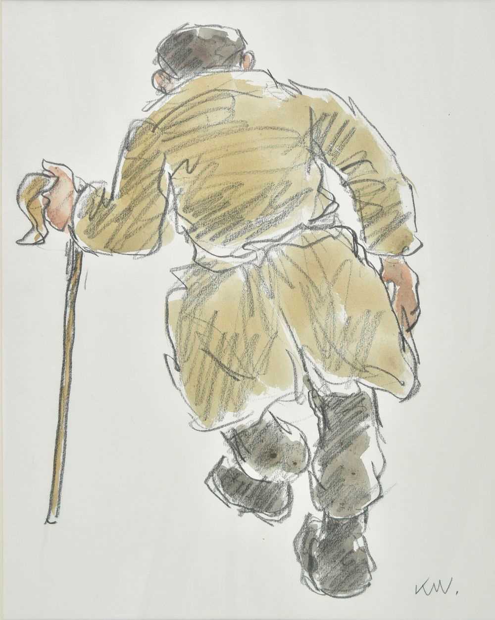 Lot 502 - Williams (Kyffin, 1918-2006). Farmer on a Mountain 2, watercolour