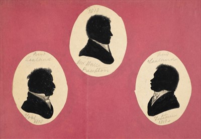 Lot 339 - Silhouettes. Portraits of Maoris Tuai and Titere, and Francis Hall, 1818
