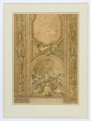 Lot 279 - Genoese School. Design for a Baroque Ornamental Monument